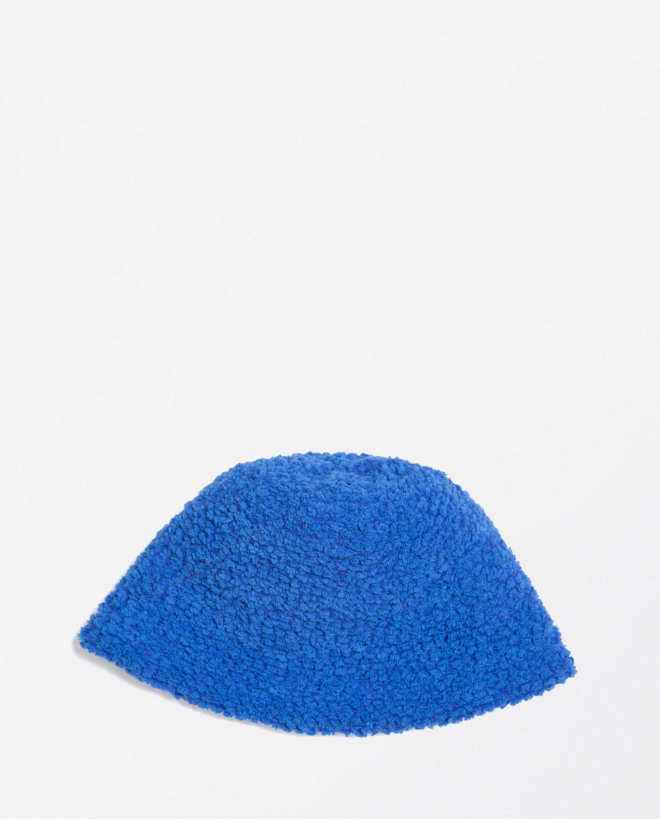 Cappello a secchiello in maglia liscia Azzurro