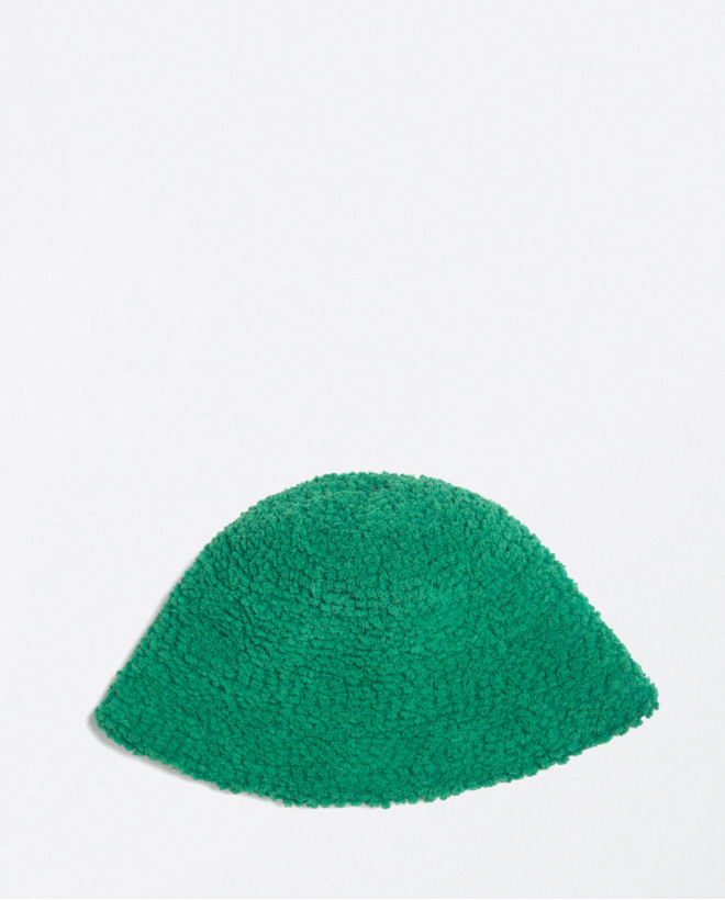 Cappello a secchiello in maglia liscia Verde