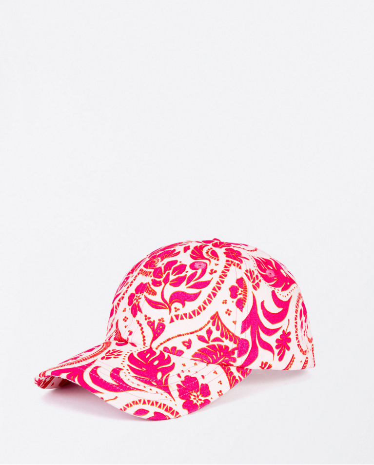 Cappellino con visiera stampato Fucsia