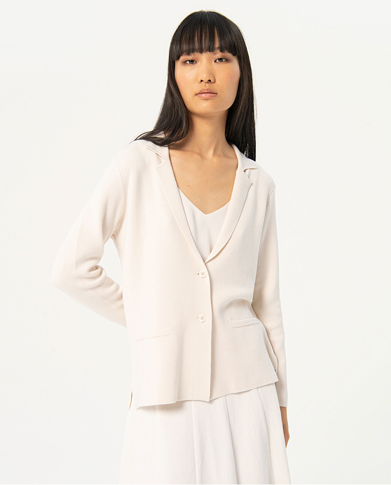 Cardigan a maglia liscia Bianco