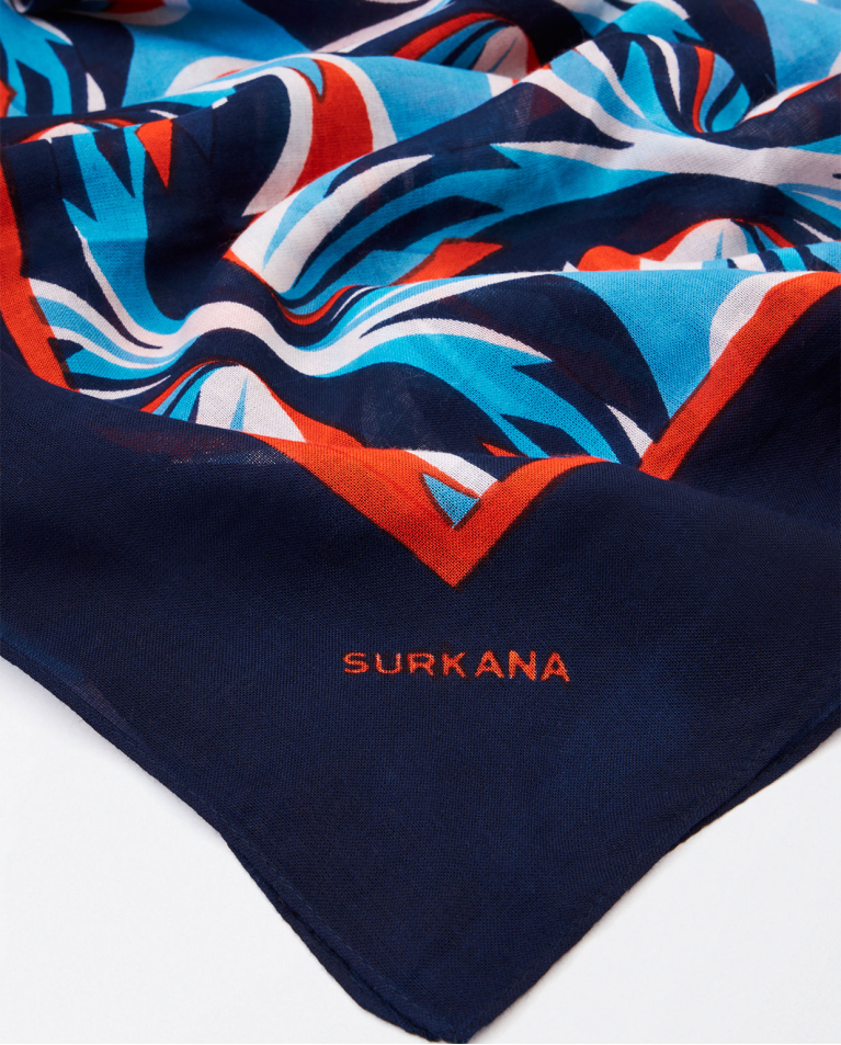 Foulard sarong stampato Azzurro