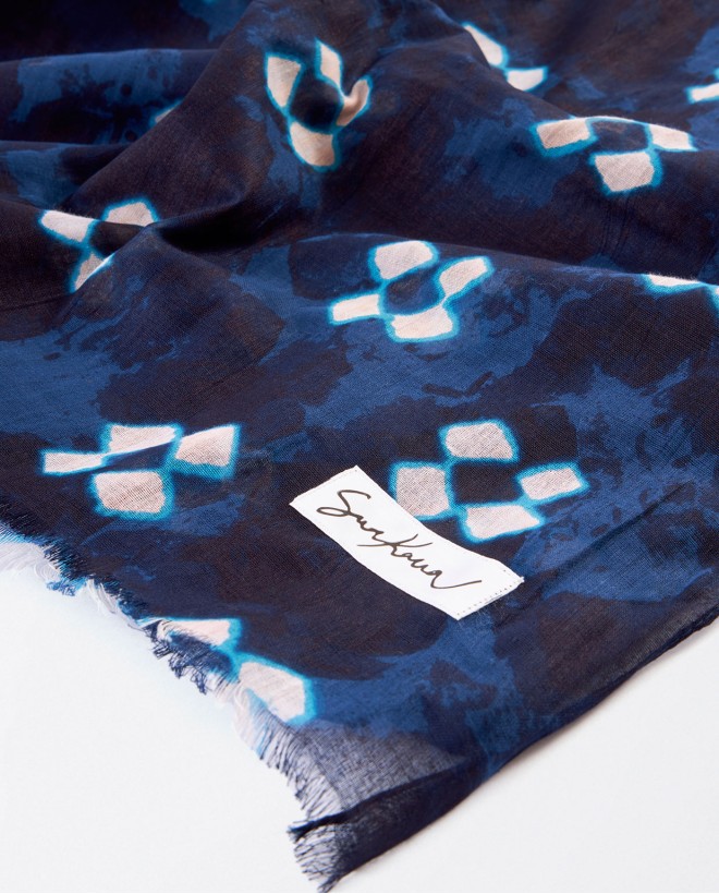 Sciarpa sarong stampata Azzurro