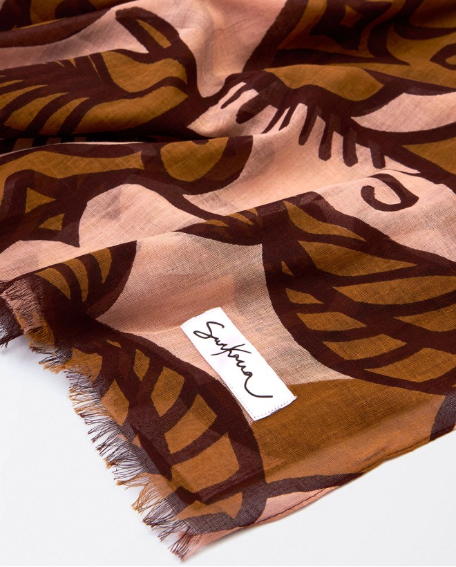 Sciarpa sarong stampata Kaki