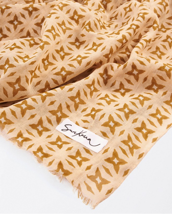 Sciarpa sarong stampata Beige