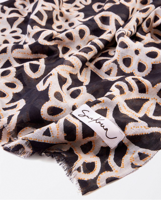 Sciarpa sarong stampata Nero