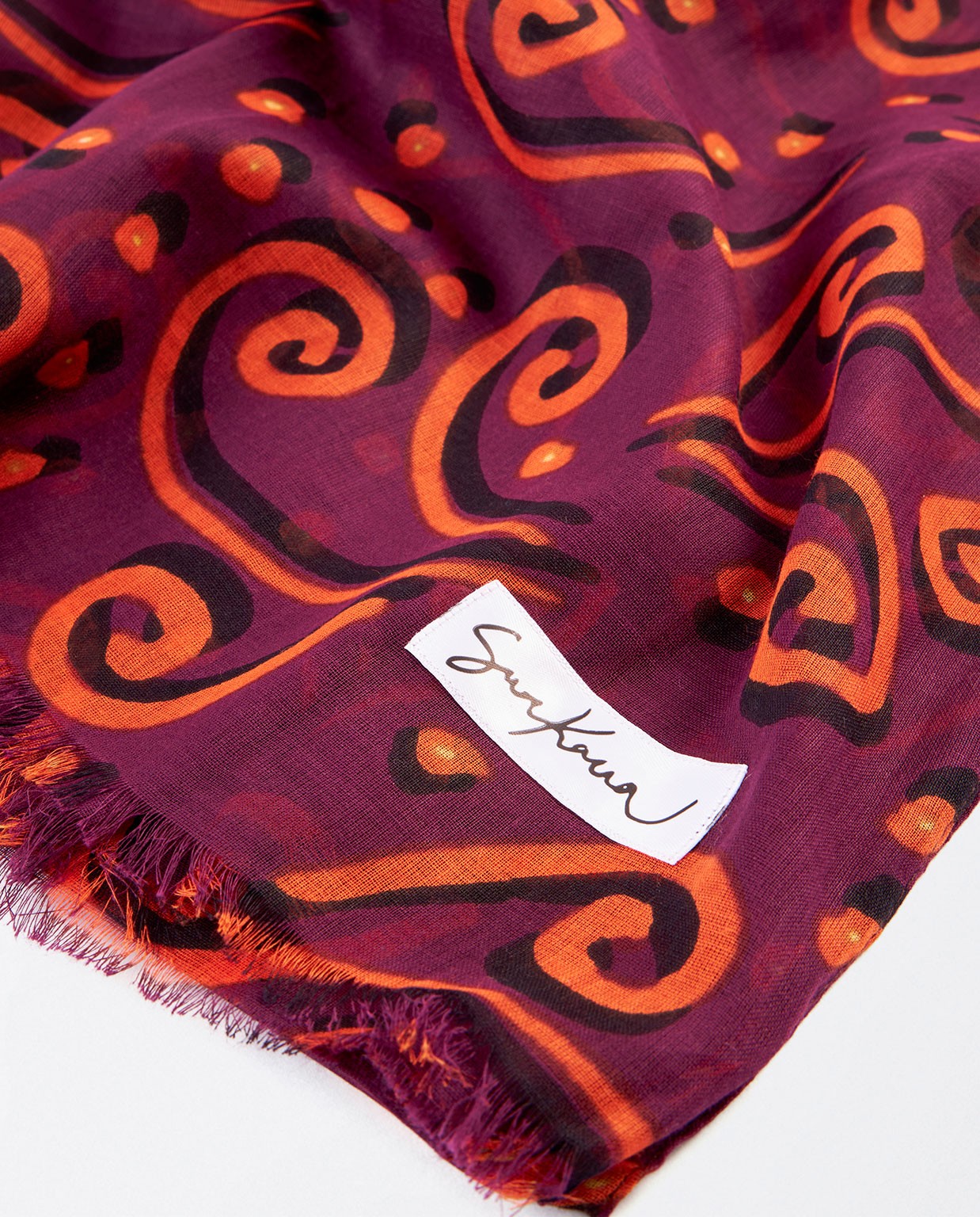 Sciarpa sarong stampata Bordeaux