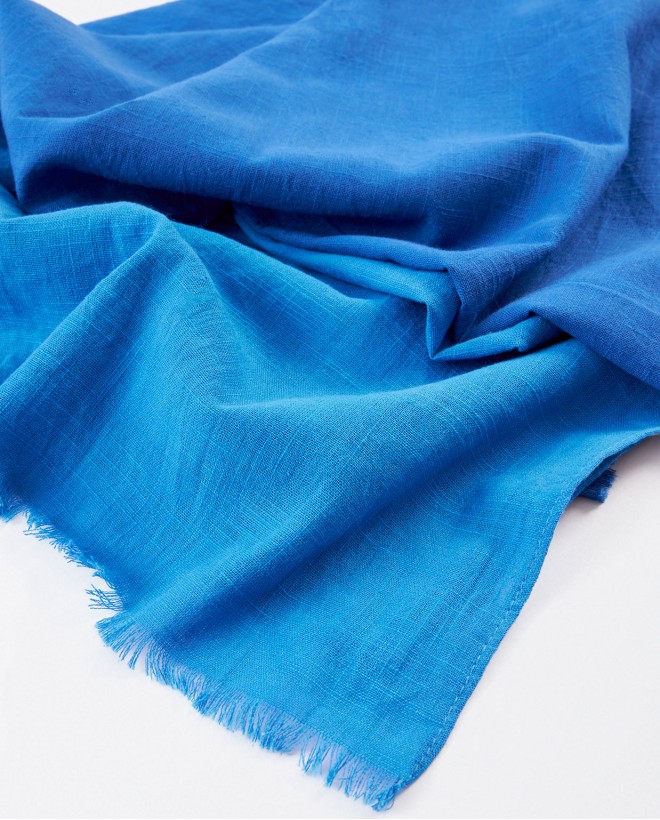 Sciarpa sarong degradata con frange Azzurro