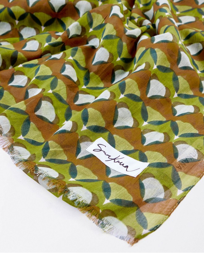 Sciarpa sarong stampata Verde