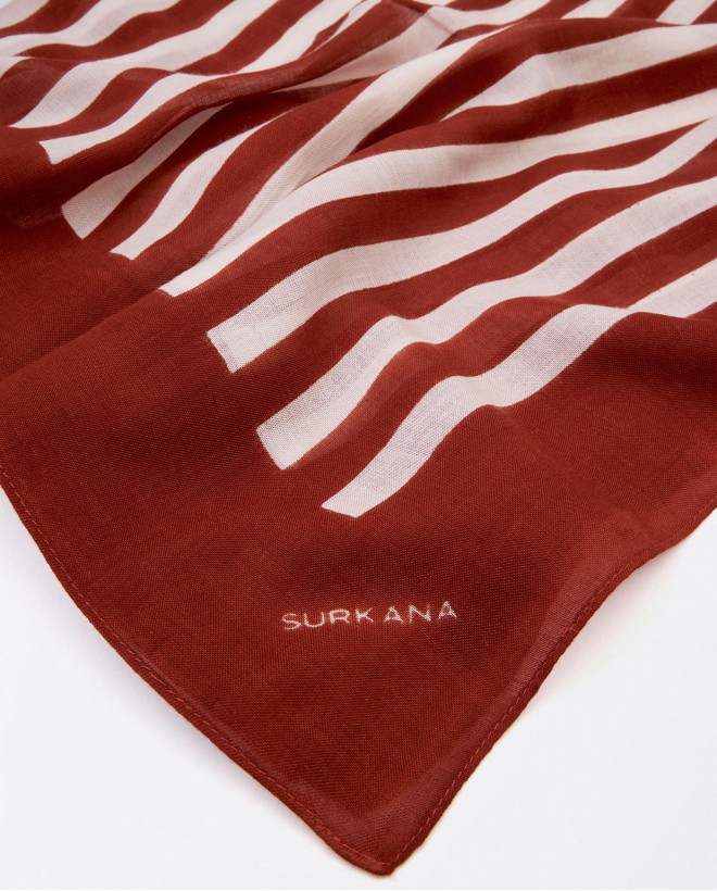 Foulard sarong stampato Marrone