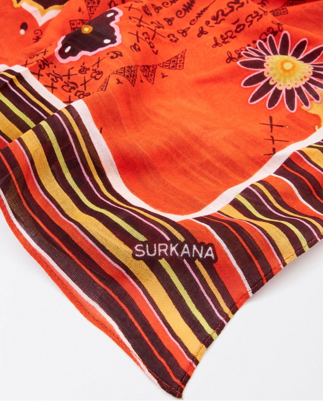 Foulard sarong stampato Fucsia