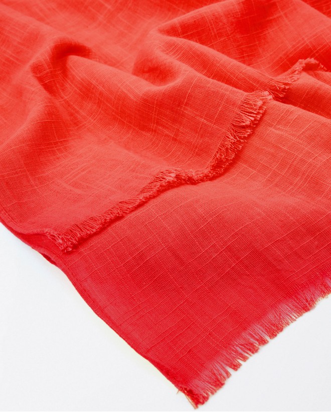 Sciarpa sarong degradata con frange Rosso