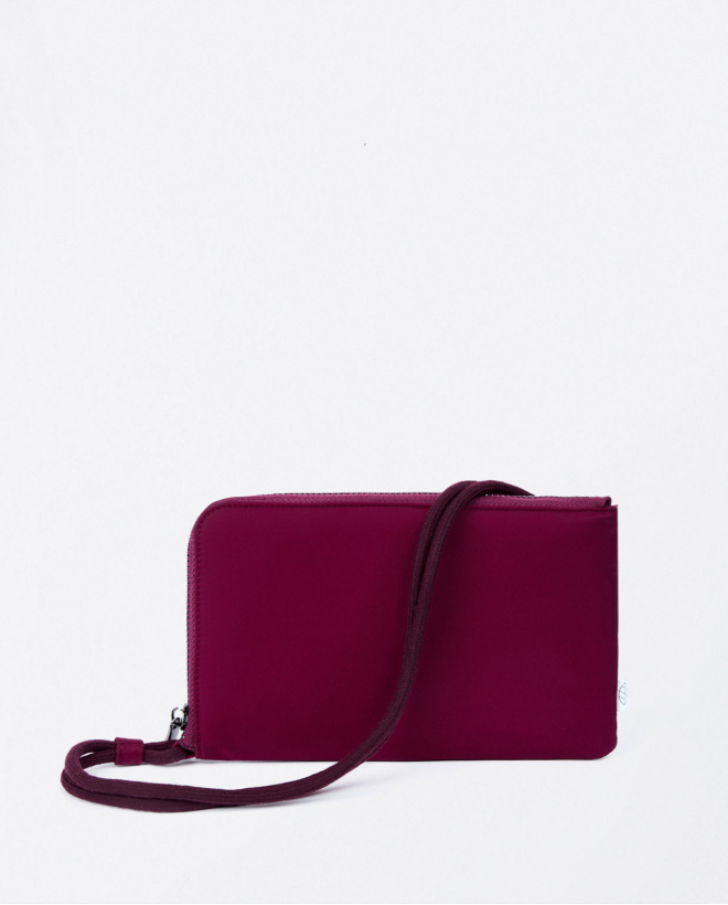 Wallet and cell phone holder with handle Purple