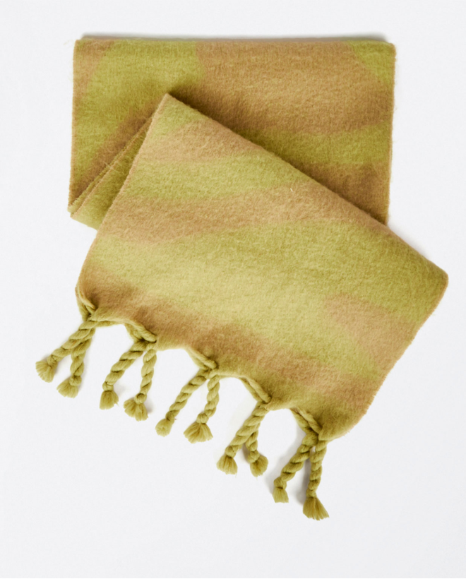 Thick scarf with bangs Green