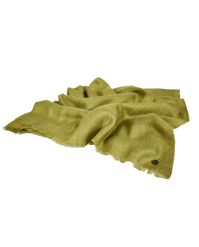 Viscose and plain wool scarf Green