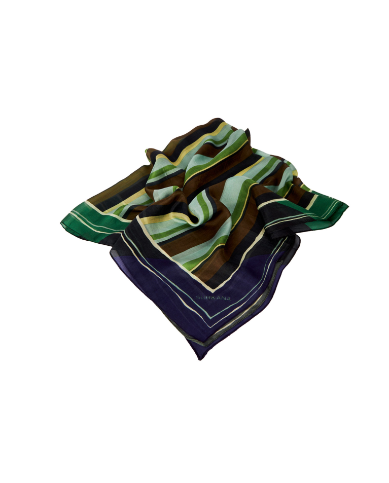 Printed silk scarf Green