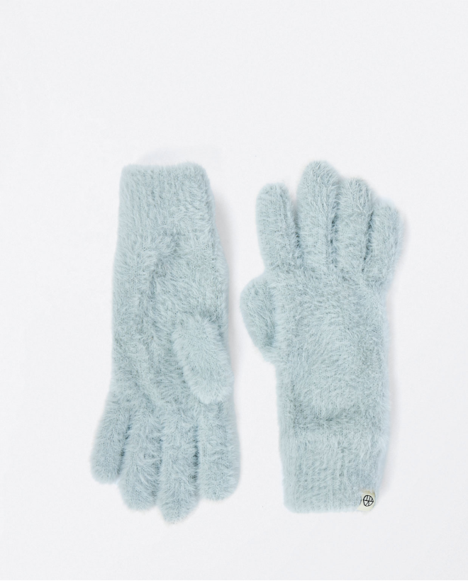 Plain knitted gloves Grey