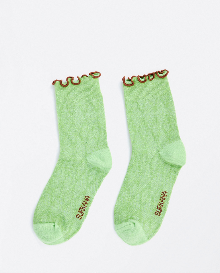 Medium lurex socks Green