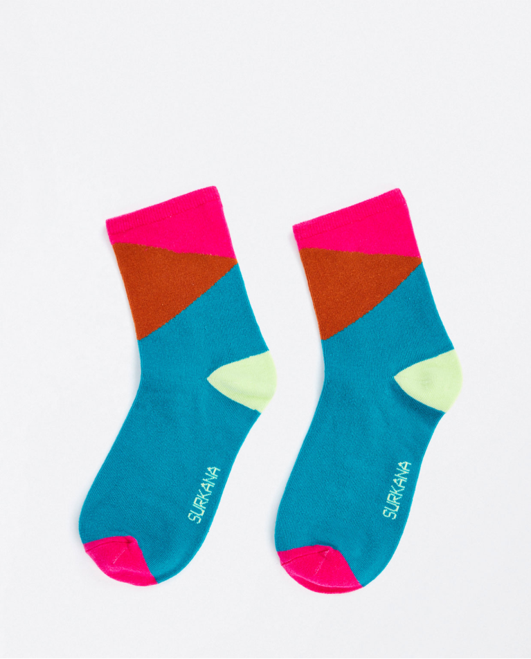 Medium jacquard socks Turquoise