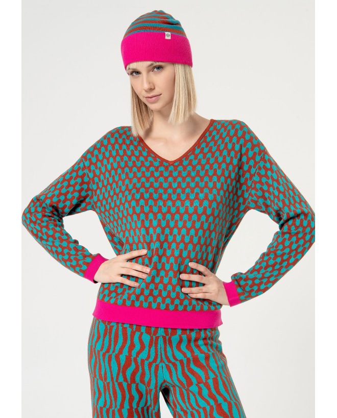 Geometric jacquard sweater...