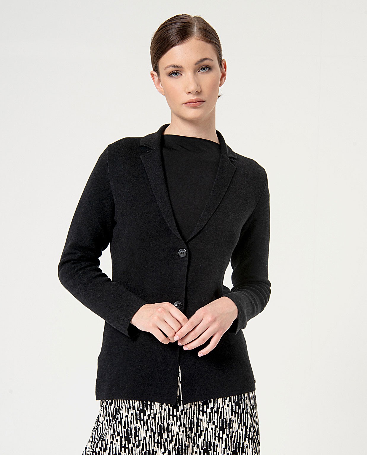 Blazer in maglia elasticizzata Nero