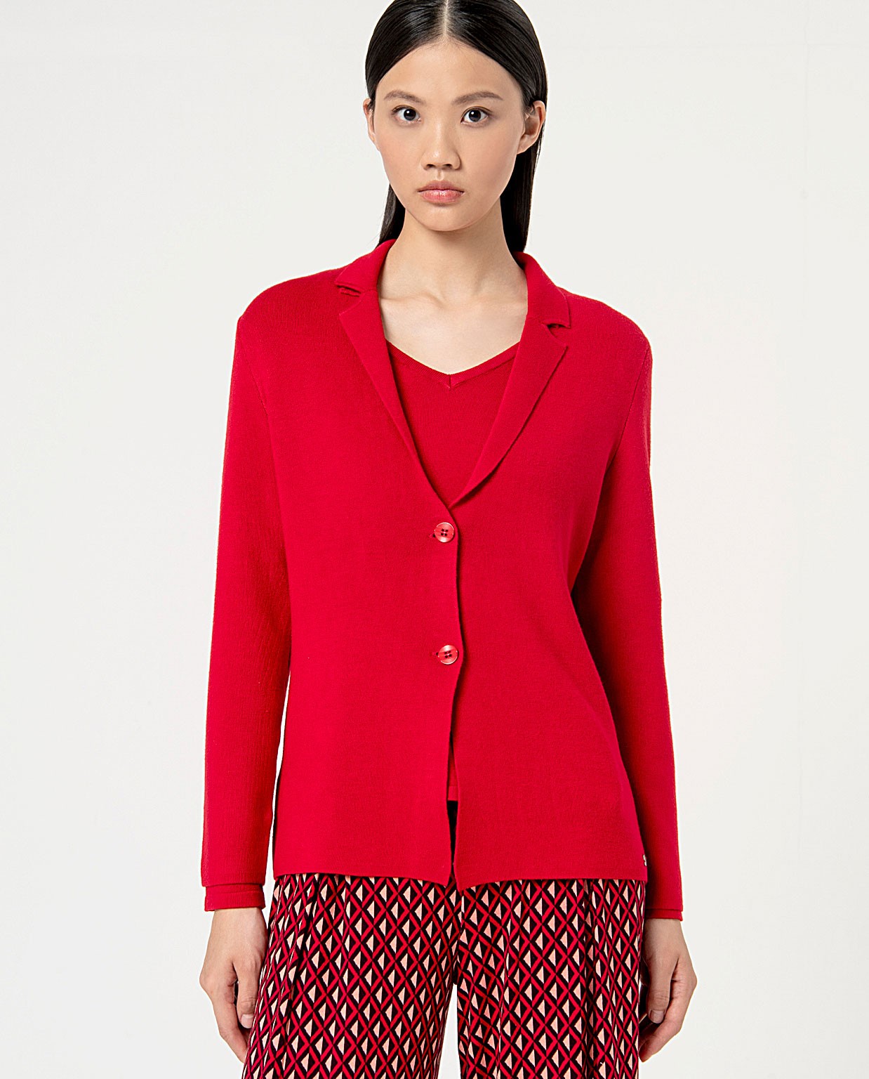 Blazer in maglia elasticizzata Rosso