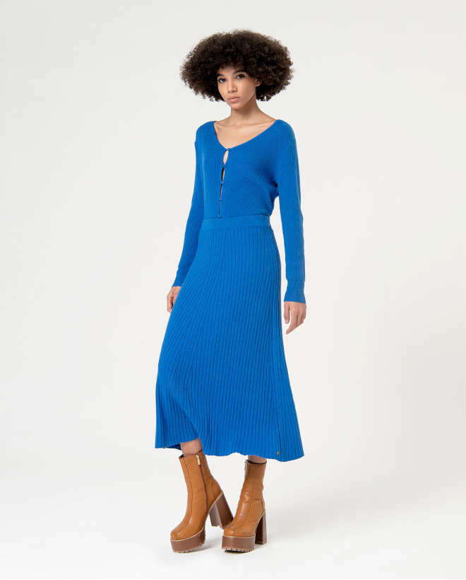 Plain chunky knit midi...