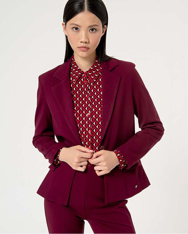 Blazer in viscosa elasticizzata Porpora