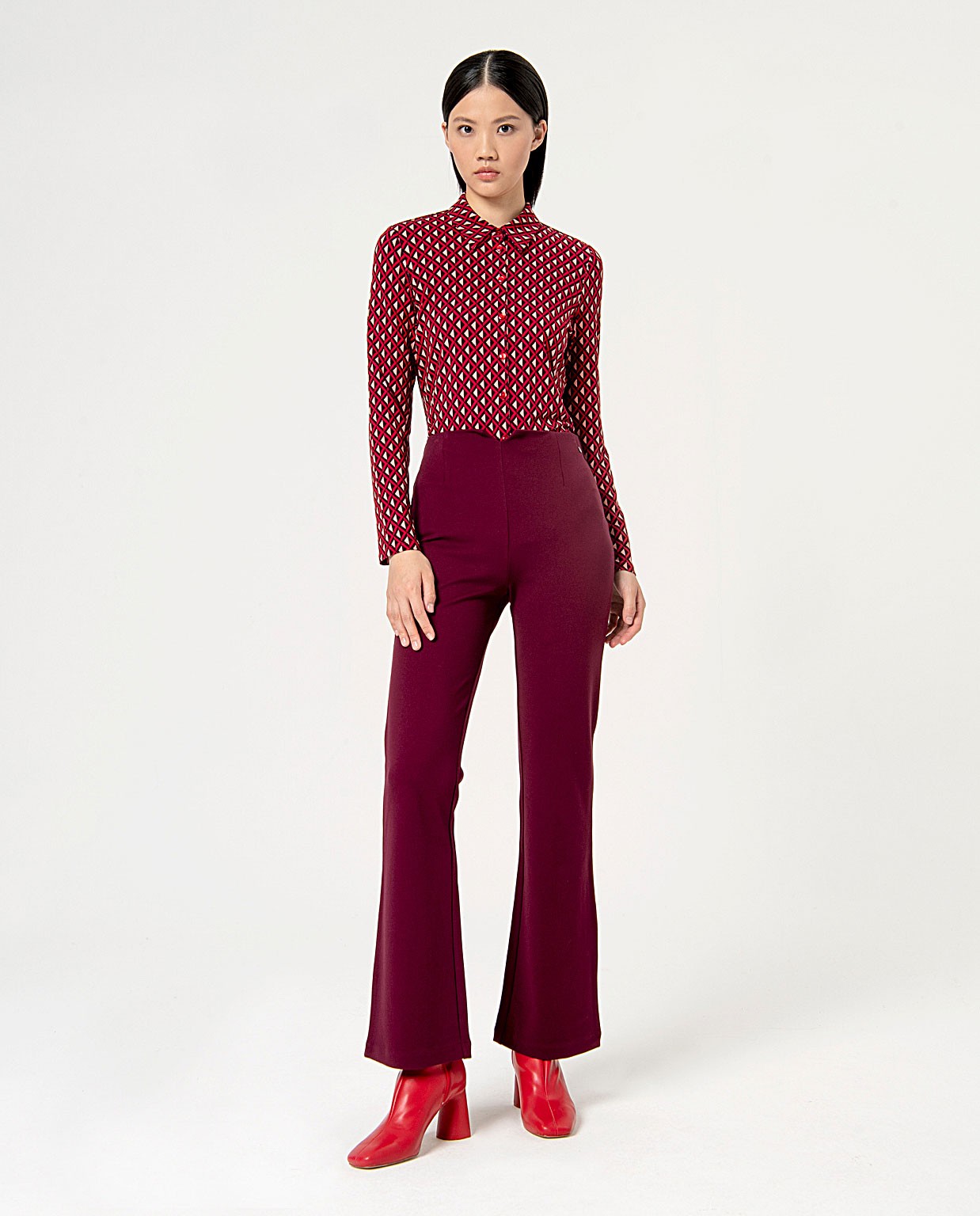 Stretch flare pants Purple