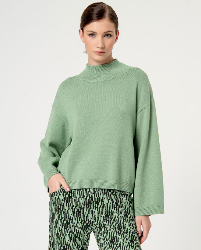 Maglione oversize in maglia grossa Verde