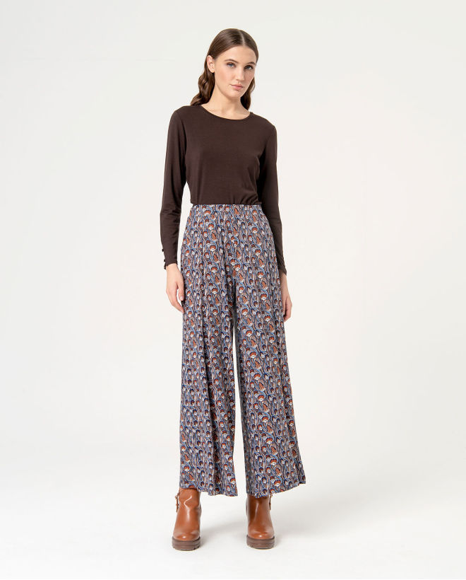 Pantalone wide leg stampato...