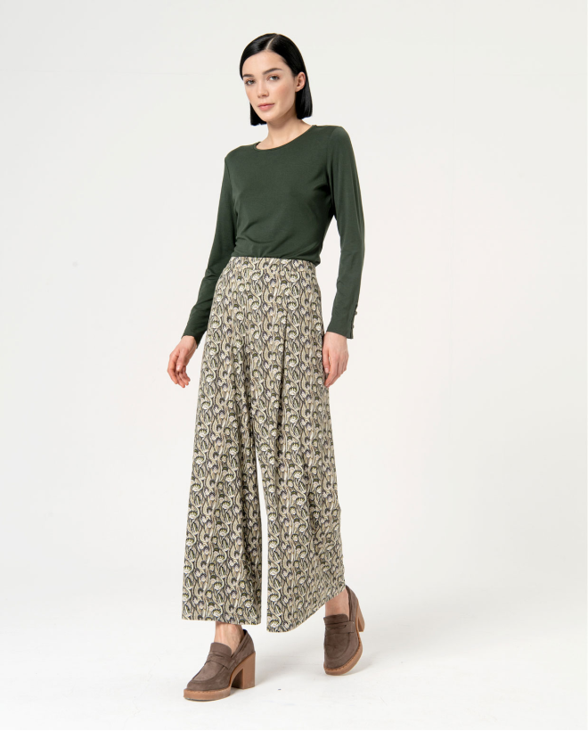 Pantalone wide leg stampato...