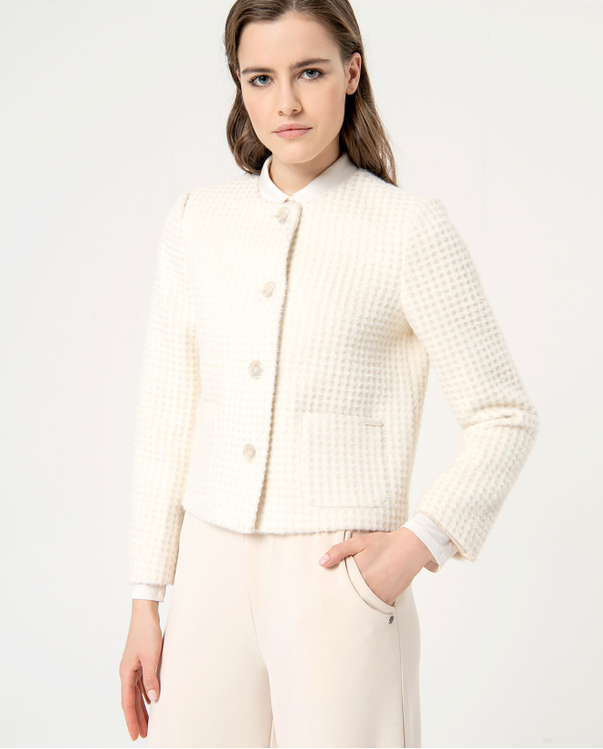 Structure lined jacket Ecru