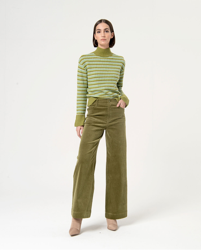 Plain wide leg corduroy...