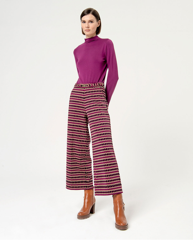 Pantalone wide leg jacquard...