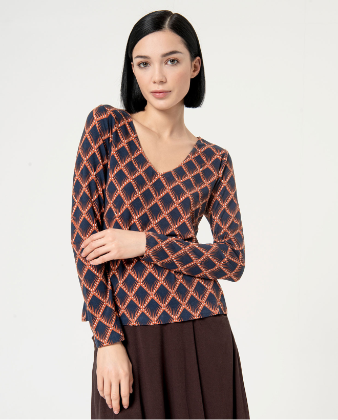 Blouse elastica scollo a V...