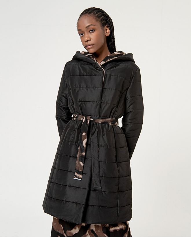 Reversible quilted coat Black