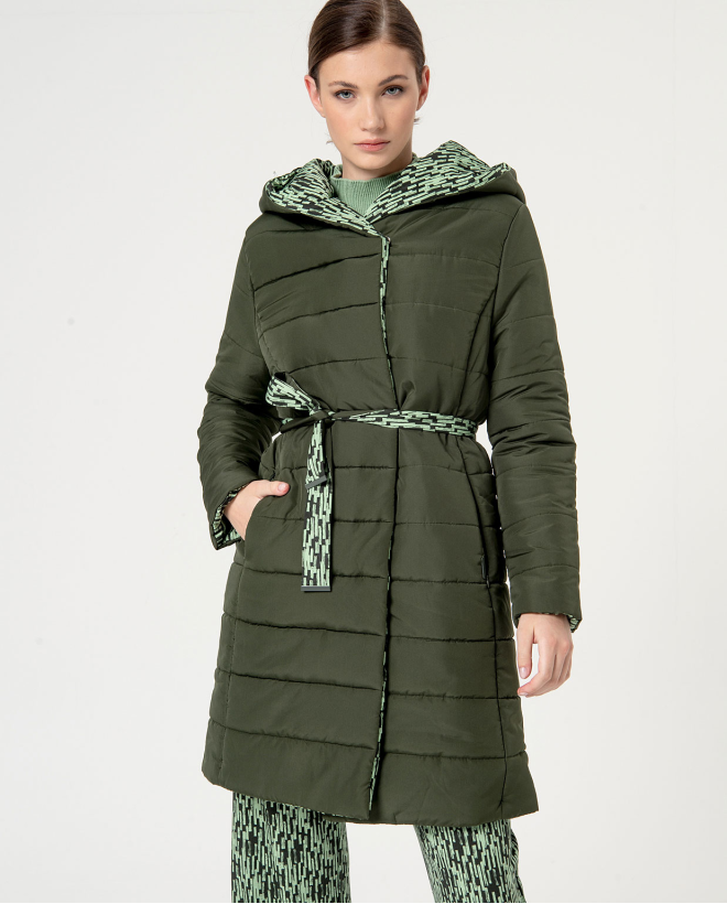 Reversible quilted coat Khaki