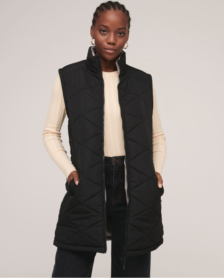 Reversible vest with optional sleeves Black