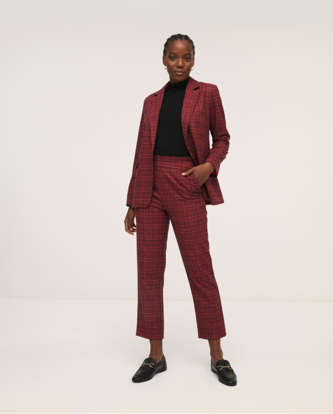 Straight trousers with elastic waistband Fuchsia