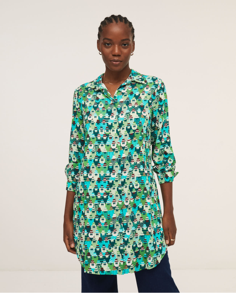 Tunic-type shirt Green