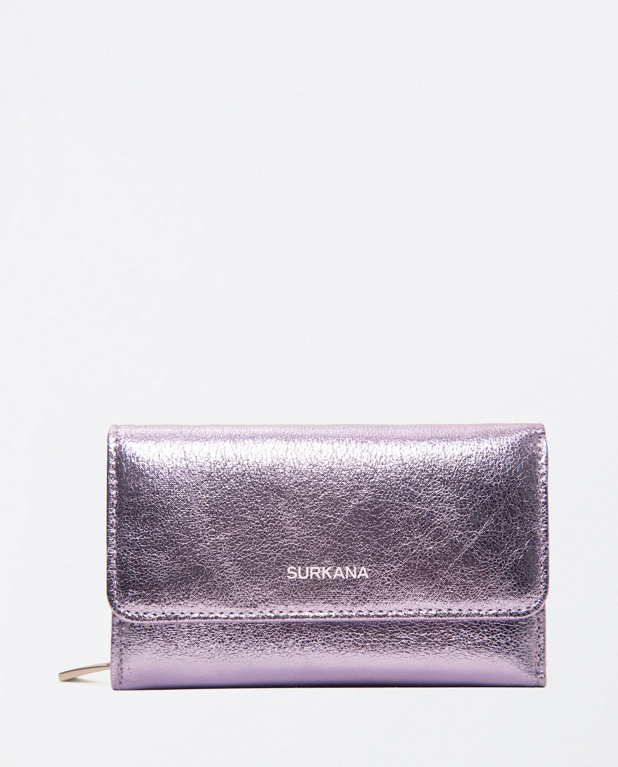 Medium wallet with metallic flap Lilac