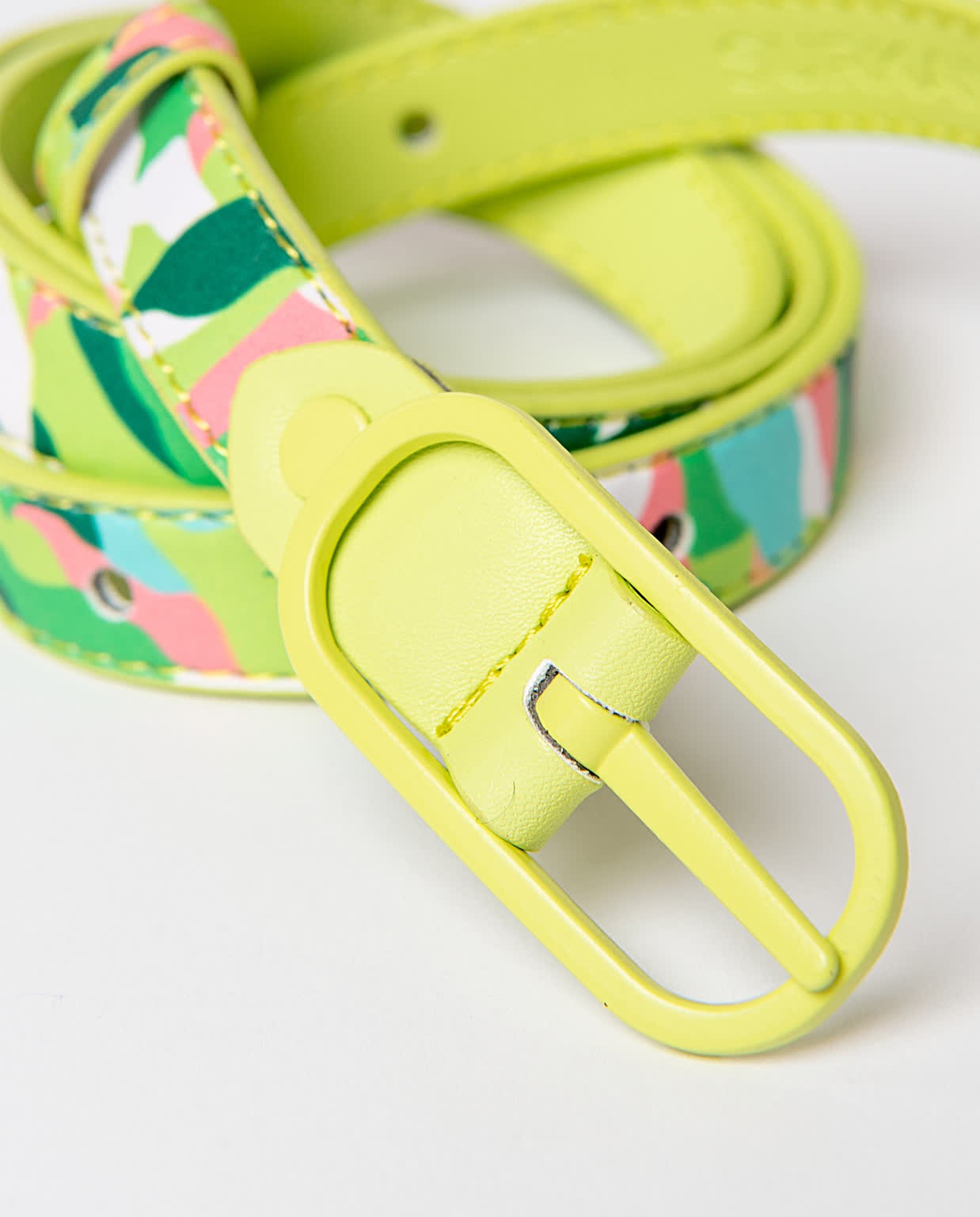Thin reversible belt Green