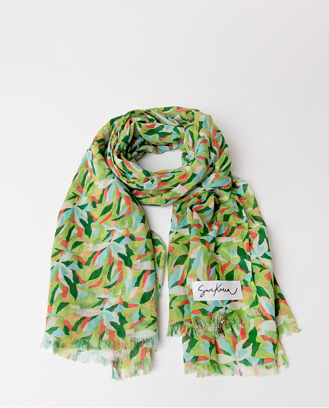 Foulard in cotone stampato Verde