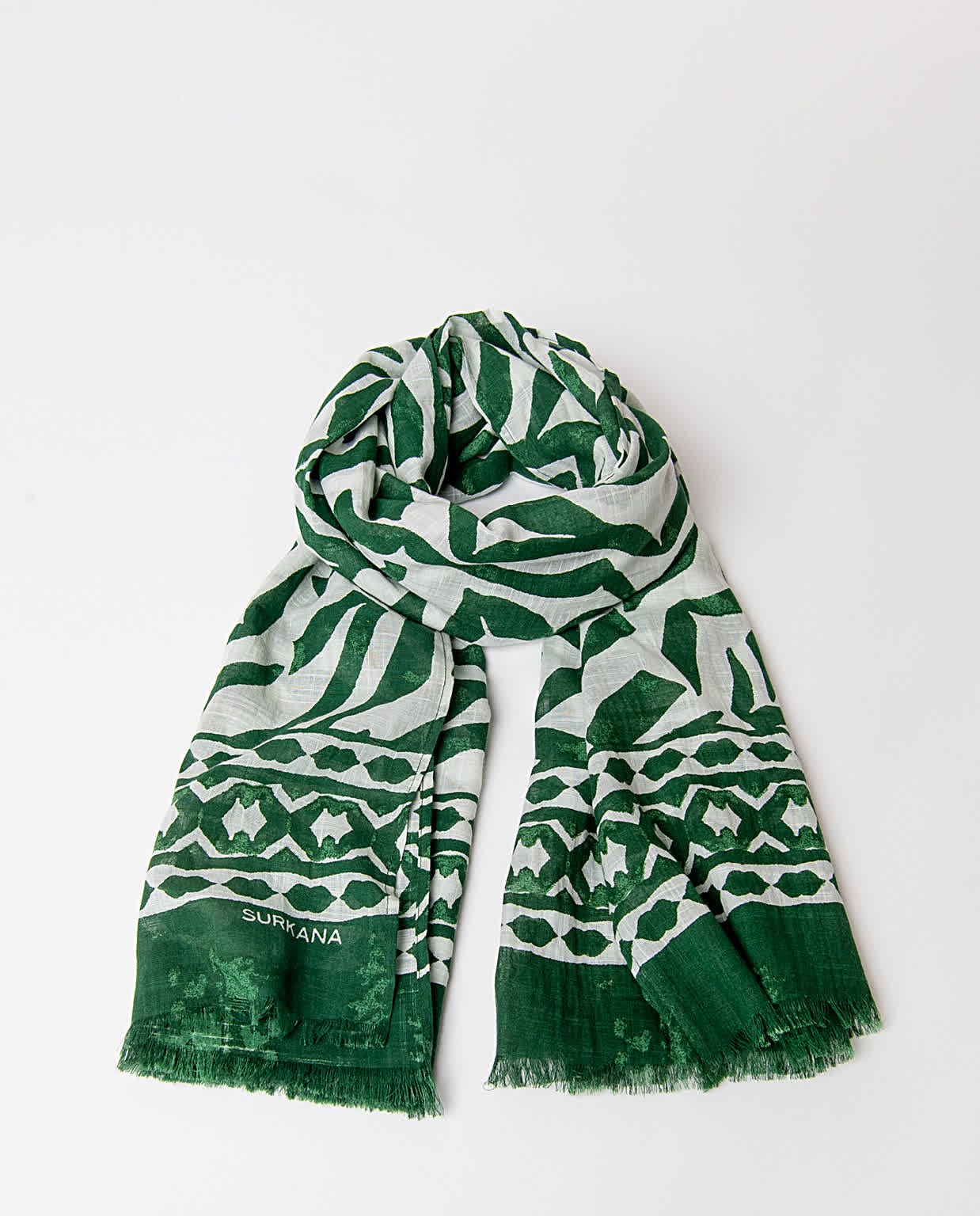 Foulard in cotone stampato Verde