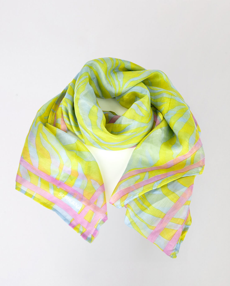 Foulard quadrato in seta Verde