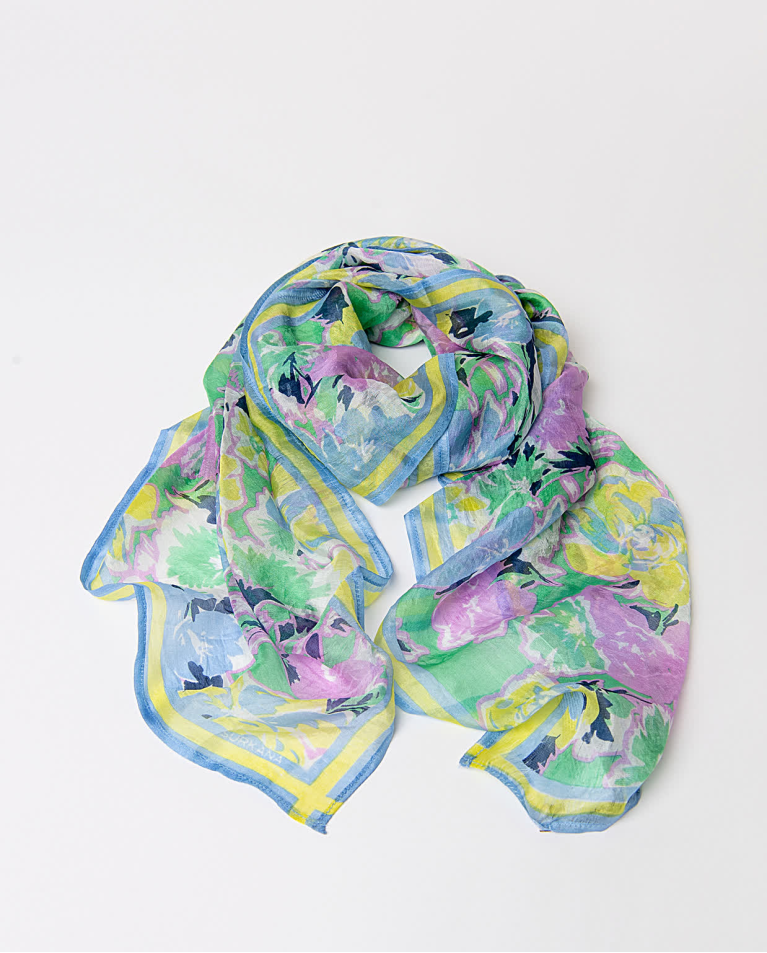 Foulard quadrato in seta Azzurro