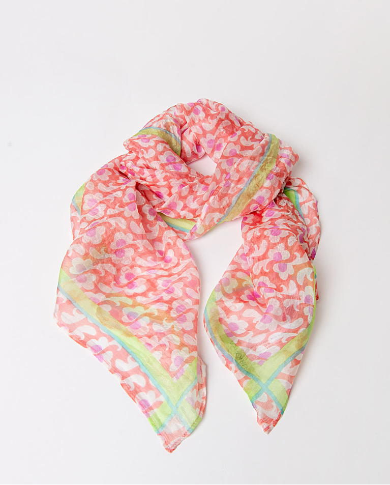 Foulard quadrato in seta Rosa