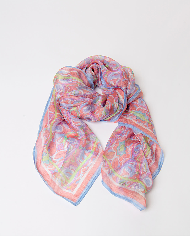 Foulard quadrato in seta Coralo