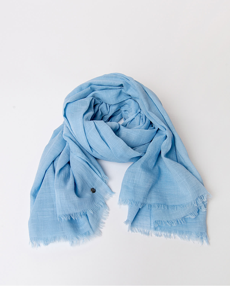 Foulard in cotone tinta unita Azzurro