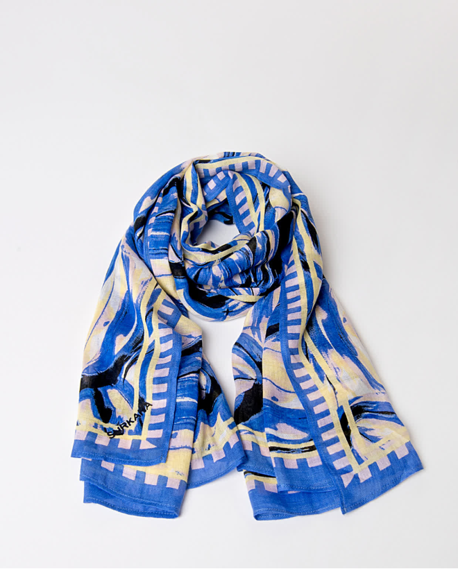 Foulard stampato Azzurro